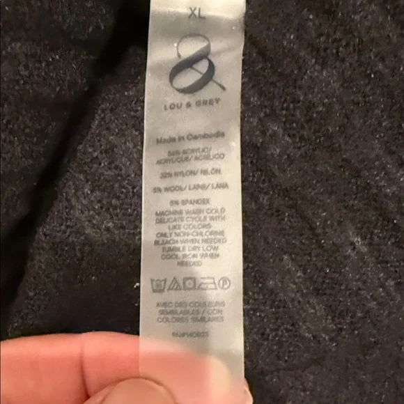 Lou & Grey XL Black and Gray Turtleneck Sweater - Picture 7 of 9